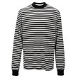画像11: men's  loose hip-hop long-sleeved striped  t-shirt ボーダー　ストライプロング丈Tシャツ (11)