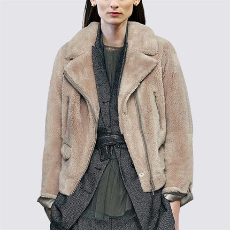 画像3: Women's Eco sheepskin fur riders style Jacket coat  エコシープスキンファージャケット ショートコート (3)