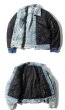 画像7:   Men's paragraph double-faced denim flying thick jacket men and women  ユニセックス 男女兼用デニムフライングリバーシブル　ジャケット　　コート (7)