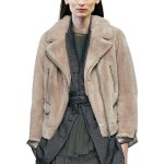 画像1: Women's Eco sheepskin fur riders style Jacket coat　　エコシープスキンファージャケット　ショートコート (1)