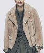 画像2: Women's Eco sheepskin fur riders style Jacket coat　　エコシープスキンファージャケット　ショートコート (2)