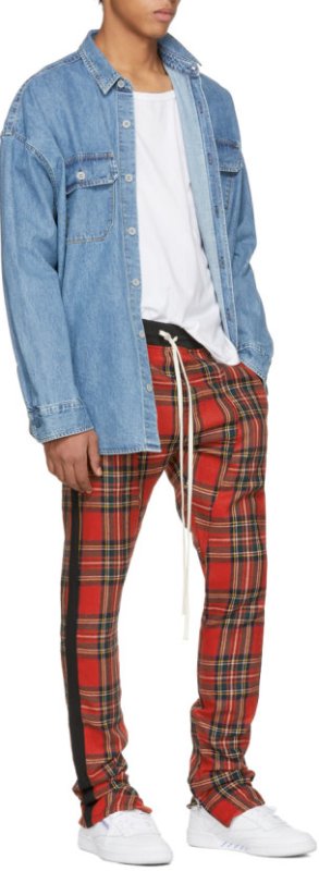 画像2: men's Scottish contrast color outdoor street trend casual trousers ストリートトレンドチェックカジュアルパンツ パンツ (2)