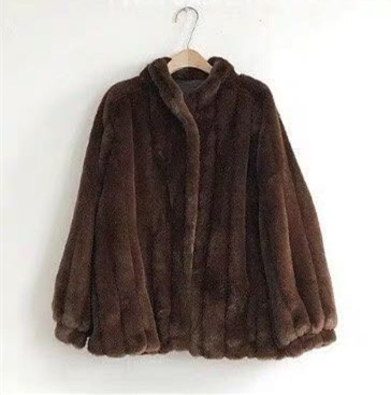 画像2: Women's Eco fur imitation fur coat Jacket  エコミンクファーコート ジャケット ショートコート (2)