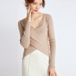 画像2: Women's Wrap Rib V Knit Pullover Sweater カシュクールVネックリブニットセーター (2)