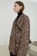 画像4: Women's leopard loose casual neutral drop shoulder double-breasted blazerエコシープスキンファーモコモコート　ジャケット (4)