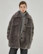 画像2: Women's Eco fur imitation lamb fur grass coat エコシープスキンファーモコモコート　ジャケット (2)