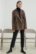 画像2: Women's leopard loose casual neutral drop shoulder double-breasted blazerエコシープスキンファーモコモコート　ジャケット (2)