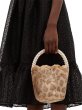 画像1:  woman’s  leopardfur hair portable pearl bag bucket bag 　レオパードファー＆パールハンドル (1)