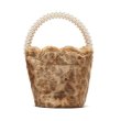 画像4:  woman’s  leopardfur hair portable pearl bag bucket bag 　レオパードファー＆パールハンドル (4)