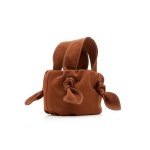 画像6:  woman’s velvet twisted knot portable bag bucket bag ベルベットツイストノットポータブルバッグバケットバッグトートハンドバック (6)