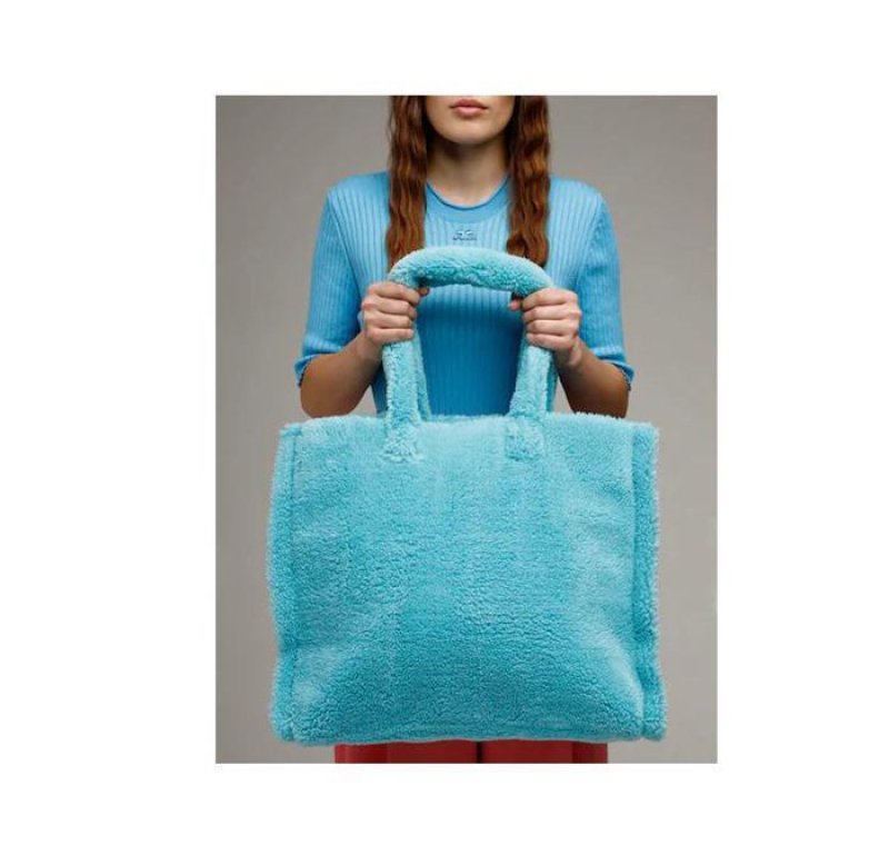 画像7: Woman’s imitation lamb plush bag shoulder handbagモコモコファー　スクエアトート＆ショルダー ハンドバック　メンズにも (7)