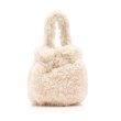 画像2:  woman’s rabbit fur plush handbag cute bucket bag　ラビットファーバッケット巾着トートハンドバック (2)