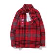 画像6: men's  men and women long-sleeved Shirt with check painting print　男女兼用ユニセックスチェックバック絵画付きシャツ (6)