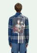 画像2: men's  men and women long-sleeved Shirt with check painting print　男女兼用ユニセックスチェックバック絵画付きシャツ (2)