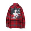 画像3: men's  men and women long-sleeved Shirt with check painting print　男女兼用ユニセックスチェックバック絵画付きシャツ (3)