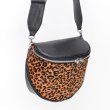 画像5: Woman’s New semi-circ leleather leopard horse hair chest bag package semi-circular retro shoulder bag 本革レザーカジュアルショルダーメッセンジャーバッグ (5)