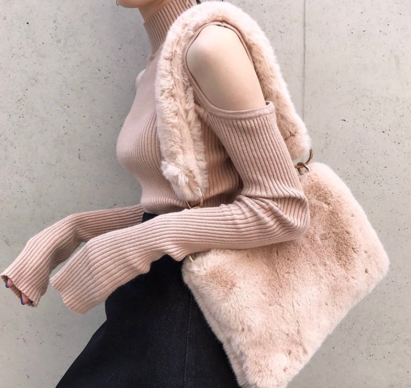 画像8: Woman’s large capacity temperament Messenger bag soft plush handbag　　モコモコラージサイズショルダーバック メッセンジャーバッグ (8)