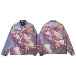 画像5:   Men's men oil painting men and women couple jacket  ユニセックス 男女兼用ナポレオンキャットオイルペイントジップアップブルゾンジャケット　　 (5)