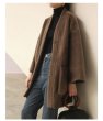 画像2: Women's imitation water plush fur large pocket coat retro port wind nine-point sleeves tie coat  jacket 　レトロポート風フェイクミンクファーハーフコート　ジャケット (2)