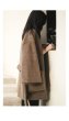 画像10: Women's imitation water plush fur large pocket coat retro port wind nine-point sleeves tie coat  jacket 　レトロポート風フェイクミンクファーハーフコート　ジャケット (10)
