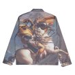 画像1:   Men's men oil painting men and women couple jacket  ユニセックス 男女兼用ナポレオンキャットオイルペイントジップアップブルゾンジャケット　　 (1)