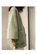 画像4: Women's imitation water plush fur large pocket coat retro port wind nine-point sleeves tie coat  jacket 　レトロポート風フェイクミンクファーハーフコート　ジャケット (4)