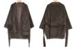 画像15: Women's imitation water plush fur large pocket coat retro port wind nine-point sleeves tie coat  jacket 　レトロポート風フェイクミンクファーハーフコート　ジャケット (15)
