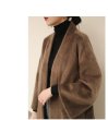 画像7: Women's imitation water plush fur large pocket coat retro port wind nine-point sleeves tie coat  jacket 　レトロポート風フェイクミンクファーハーフコート　ジャケット (7)