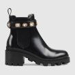 画像3:  women's  leather  British wind Martin boots ankle boots short boots  本革レザーサイドゴアアンクルラインストーンヒールベルクロブーツ (3)