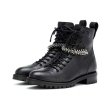 画像4:  women's  leather ankle boots rhinestones with single boots本革 レザーラインストーン付アンクルレースアップＣＲＵＺチェルシーブーツ (4)