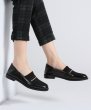 画像8: women's  knit stripe stitching square head  shoes  flat single shoesニットストライプ　フラットローファーシューズ　バレーシューズ　スニーカー (8)