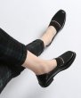 画像11: women's  knit stripe stitching square head  shoes  flat single shoesニットストライプ　フラットローファーシューズ　バレーシューズ　スニーカー (11)