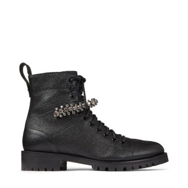 画像1:  women's  leather ankle boots rhinestones with single boots本革 レザーラインストーン付アンクルレースアップＣＲＵＺチェルシーブーツ (1)