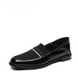 画像1: women's  knit stripe stitching square head  shoes  flat single shoesニットストライプ　フラットローファーシューズ　バレーシューズ　スニーカー (1)