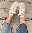 画像3:  women's leather round head strap  bow flats neaker slip-on shoes　本革レザーボウ　リボン付きスニーカー　スリッポン　ローファーシューズ　  (3)