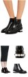 画像7:  women's Black leather with pearl booties single boots本革 レザーパール付アンクルチェルシーマーティンブーツ (7)