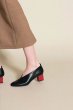 画像4: women's sheepskin deep V mouth retro  shoes single pumps shoes 本革シープスキンV口レトロパンプス　シングルシューズ (4)