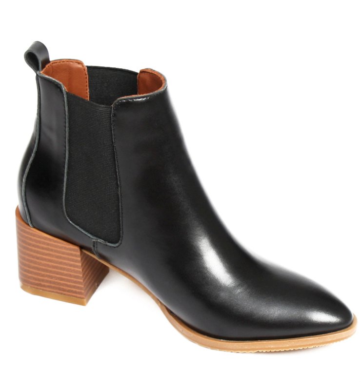 画像3:  women'sl eather Chelsea boots female high heel pointed booties boots レザーチェルシーハイヒールブーツ  (3)
