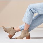 画像9:  women'sl eather Chelsea boots female high heel pointed booties boots　レザーチェルシーハイヒールブーツ　 (9)