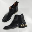 画像9:  women's Black leather with pearl booties single boots本革 レザーパール付アンクルチェルシーマーティンブーツ (9)