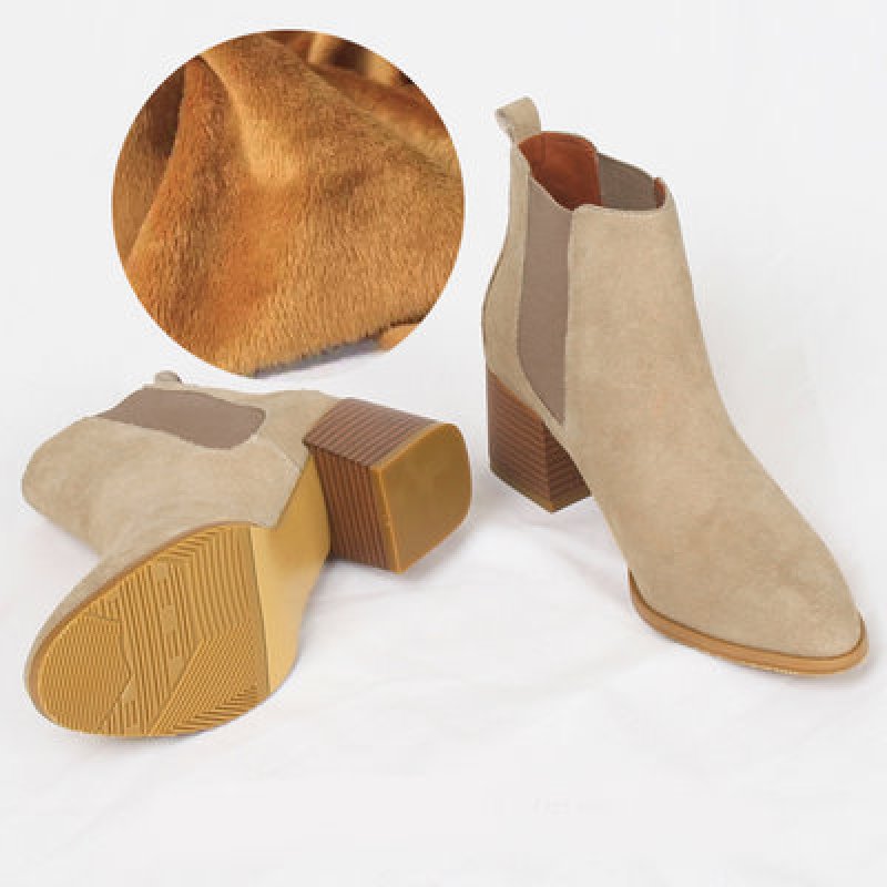 画像11:  women'sl eather Chelsea boots female high heel pointed booties boots レザーチェルシーハイヒールブーツ  (11)