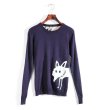 画像4: Women's round neckSweater  フォックスモチーフ付きラウンドネックニットセーター (4)