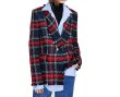 画像1: Women's  tweed plaid suit jacket 　ツイードチェック柄ジャケット (1)