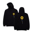 画像2: men's Smile Mark  loose oversize men and women  hooded pullover sweaterユニセックス男女兼用風船スマイルロゴフディープルオーバー　スウェットトレーナー (2)