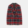 画像5: Women's  tweed plaid suit jacket 　ツイードチェック柄ジャケット (5)