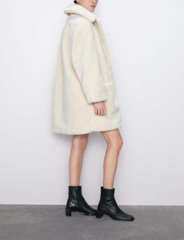 画像4: Women's single-breasted solid color loose long wool coat   jacket  モコモココート ジャケット (4)