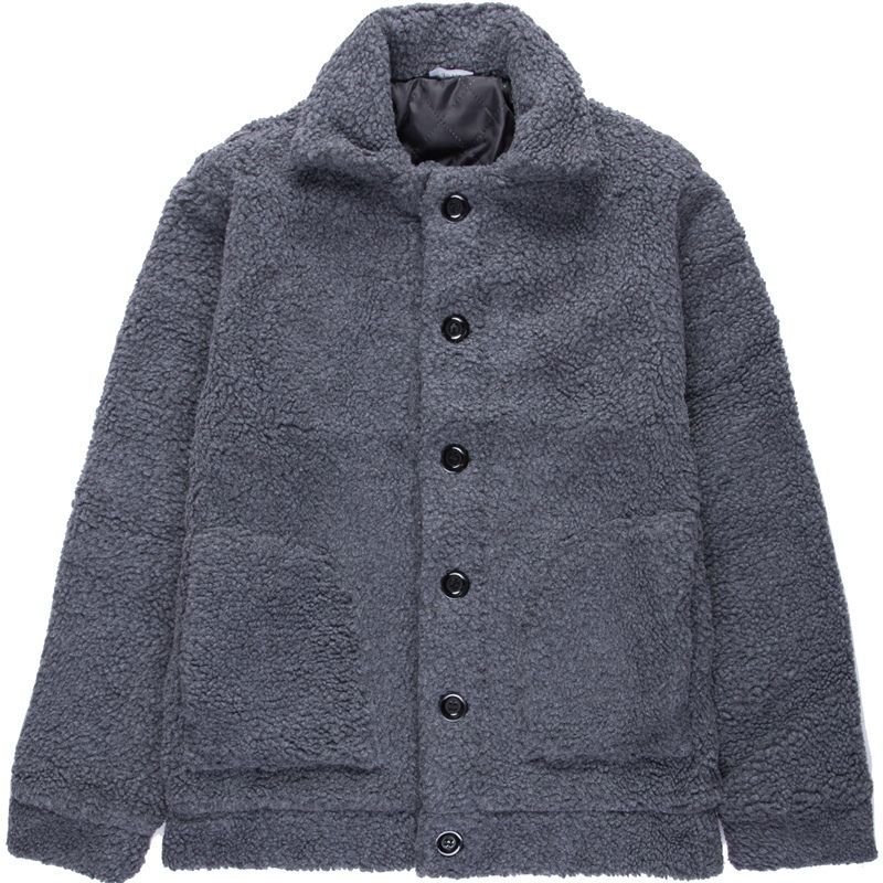 画像1:   Men's short paragraph lamb cashmere jacket モコモコシープスキンスタイルジャケット　大きなプラスサイズあり  (1)