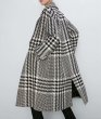 画像3: Women's houndstooth small fragrance loose lapel long woolen coat jacket 　千鳥格子ロングコート ジャケット (3)