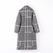 画像7: Women's houndstooth small fragrance loose lapel long woolen coat jacket 　千鳥格子ロングコート ジャケット (7)