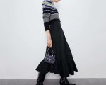 画像7: women's temperament high waist fashion laminated MIDI skir ハイウエスト裾ギャザーロングスカート (7)